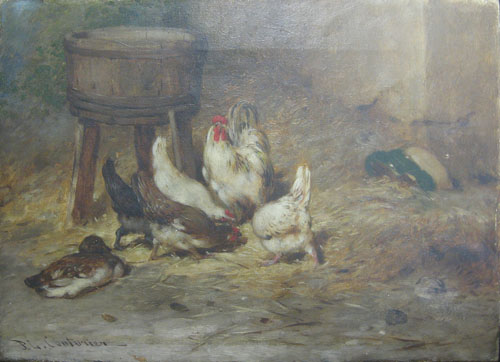 Des poules et un canard  par Philibert Léon Couturier