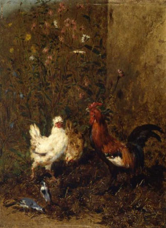 Poules et pigeons par Philibert Léon Couturier